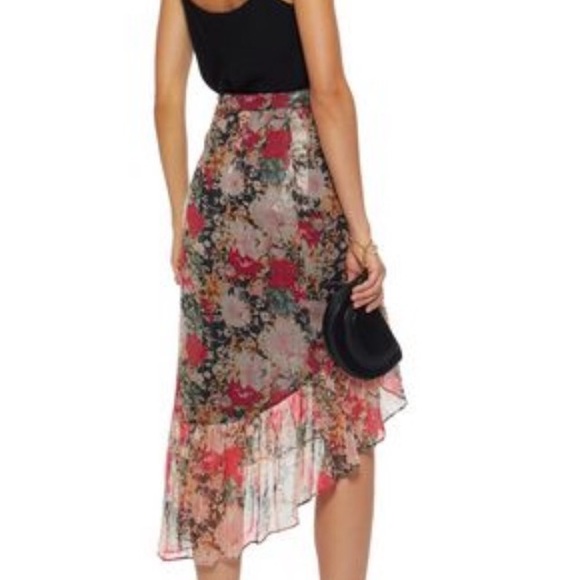 Metallic wrap floral skirt - Picture 2 of 6